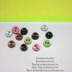 Круглые пуговицы 6-7 мм для кукольной одежды № 14   10шт