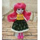Платье с лифом из вышитого кружева для кукол 14-16 см ростом № 1